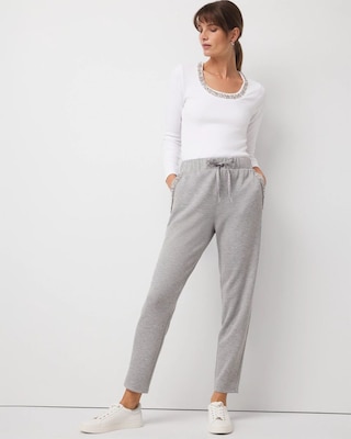 Embellished Satin Trim Jogger | White House Black Market